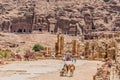 The Hadrien Gate roman avenue in nabatean city of petra jordan