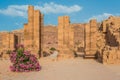 The Hadrien Gate roman avenue in Nabatean city of Petra Jordan