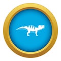 Hadrosaurid dinosaur icon blue vector isolated