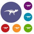 Hadrosaurid dinosaur icons set