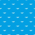 Hadrosaurid dinosaur pattern seamless blue