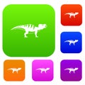Hadrosaurid dinosaur set color collection