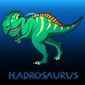 Hadrosaurus cute character dinosaurs