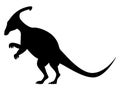 Hadrosaurus dinosaur silhouette isolated on white background Royalty Free Stock Photo