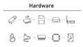 Hadrware simple concept icons set Royalty Free Stock Photo