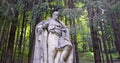 Hadzhi Dimitar memorial monument to the national hero in mountain forest, peak Buzludzha, Bulgaria 4K video