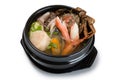 Hae-mul-tang soup with assorted seafood & vegatable