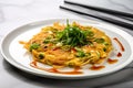 Haemul pajeon, seafood pancake with green onions, AI generative image Royalty Free Stock Photo