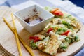 Haemul Pajeon. Seafood scallion korean pancake Royalty Free Stock Photo