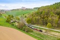 Haertsfeld Schaettere steam train locomotive museum railway aerial view in Neresheim Germany