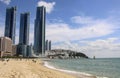 Haeundae beach landscape, one of the most famous and beautiful beaches in Busan, South Korea