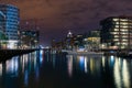 HafenCity buildings at night Royalty Free Stock Photo