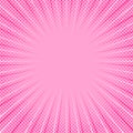 Pink Comic Background with Zoom Lines and Halftone Dots Pattern Royalty Free Stock Photo