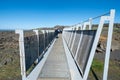 Tourists visit the Bridge Between the Continents in iceland