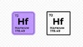 Hafnium, chemical element of the periodic table vector Royalty Free Stock Photo