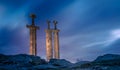 3 swords in rock in hafrsfjord