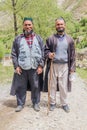 HAFT KUL, TAJIKISTAN - MAY 11, 2018: Old men in Marguzor village in Haft Kul in Fann mountains, Tajikist