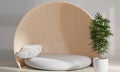 haft sphere sofa in white room, modern interior design