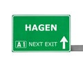 HAGEN road sign isolated on white