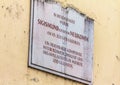 Memorial tablet on the house where Sigismund Ritter von Neukomm was born.