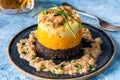 Haggis, neeps and tatties dish