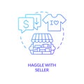 Haggle with seller blue gradient concept icon Royalty Free Stock Photo