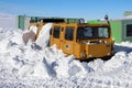 Hagglunds stuck in the snow Royalty Free Stock Photo