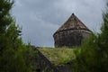 Another view of the belltower and the Church of Sourb Nshan, Armenia Royalty Free Stock Photo