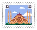 Hagia Sofia in Istanbul, mosque postage stamp