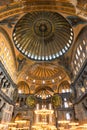 Hagia Sophia or Ayasofya Mosque interior view. Ramadan or islamic concept