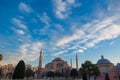 Hagia Sophia or Ayasofya Mosque in the morning with cloudy sky