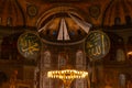 Hagia Sophia or Ayasofya Mosque's interior. Islamic background photo