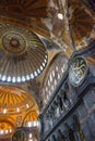 Hagia Sophia (Ayasofya) ornamental ceiling Royalty Free Stock Photo