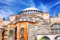 Hagia Sophia Cathedral close-up. Beautiful view of a clear blue sky on a sunny day