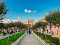 Hagia Sophia Church of the Holy Wisdom - Ayasofya. Istanbul, Turkey October 25, 2019. Exterior Of The Hagia Sophia Ayasofya Mosque Royalty Free Stock Photo