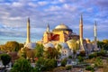 Hagia Sophia domes and minarets, Istanbul, Turkey Royalty Free Stock Photo