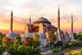 Hagia Sophia, a famous sight of Istanbul, sunset view