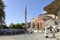 Hagia Sophia and Fountain of Sultan Ahmed III. Istanbul  Turkey Royalty Free Stock Photo