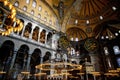 Hagia Sophia or Hagia Sofia, Ayasofya interior in Istanbul, Turkey, Byzantine architecture, city landmark and Royalty Free Stock Photo