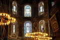 Hagia Sophia or Hagia Sofia, Ayasofya interior in Istanbul, Turkey, Byzantine architecture, city landmark and Royalty Free Stock Photo