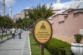 Hagia Sophia Haseki Hurrem Sultan Bath Entrance Sign and in the Background Hagia Sophia Ayasofya Mosque Royalty Free Stock Photo