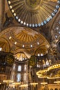 Hagia Sophia interior, decoration and architecure, famous landmark of Istanbul in Turkey Royalty Free Stock Photo