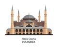 Hagia Sophia in Istanbul, Turkey. Highly detailed illustration.