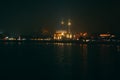 Hagia Sophia and its minarets in Istanbul at night