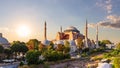 Hagia Sophia Mosque in Instanbul, Turkey, full view Royalty Free Stock Photo