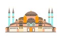 Hagia Sophia Mosque vector illustration, isolated on white background.