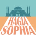 Hagia Sophia Silhouette, Istanbul Turkey. Vector illustration