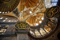 Hagia Sophia or Hagia Sofia, Ayasofya interior in Istanbul, Turkey, Byzantine architecture, city landmark and Royalty Free Stock Photo