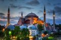 Hagia Sophia on a sunset