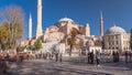 Hagia Sophia timelapse hyperlapse front view, Istanbul, Turkey